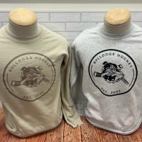 Beige and Grey Coloured Long Sleeve T Shirt with Alberni Bulldogs Logo