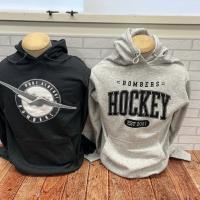 Black and Grey Hoodies with the Alberni Valley Bombers Logo
