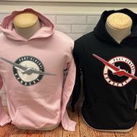 Pink and Black Alberni Bombers Logo Screenprinted Hoodies
