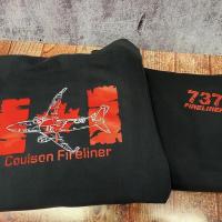 Black T-Shirt with a Coulson Fireliner Airplane Logo