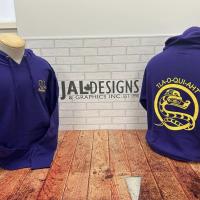 Purple Hoodie with a Yellow Screenprinted Tla-O-Qui-Aht Logo